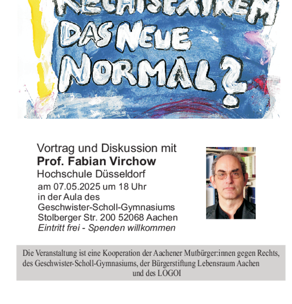 Rechtsextrem- das neue Normal? Vortrag und Diskussion mit Prof. Fabian Virchow