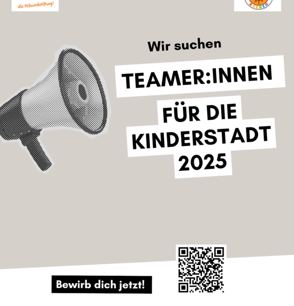 Wir suchen noch Teamer:innen für die Kinderstadt 2025!